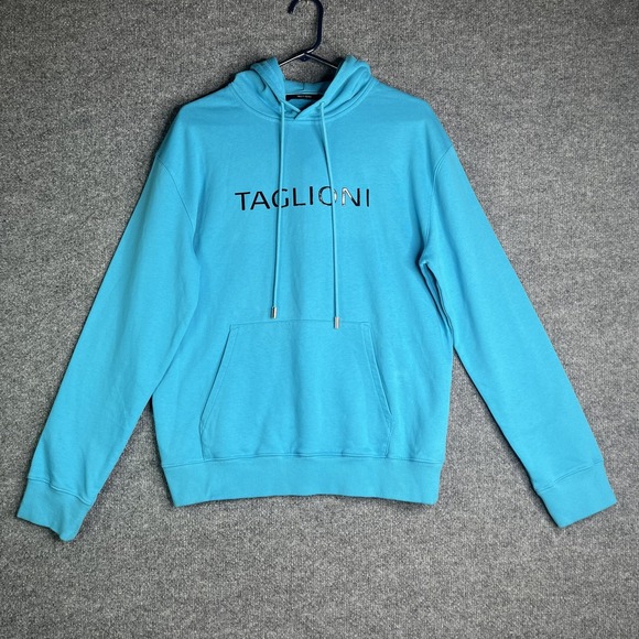 TAGLIONI Clothing Brand Hoodie Unisex Large Blue Designer High End Pullover - Picture 1 of 9